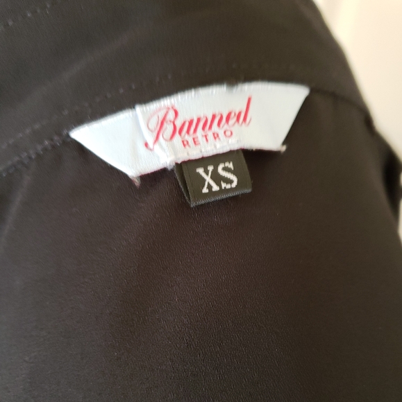 Banned retro cat black button up snowbird blouse - Picture 6 of 6